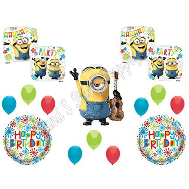 Details about   Despicable Me Party Supplies Happy Birthday Minions Balloon Bouquet Decorations